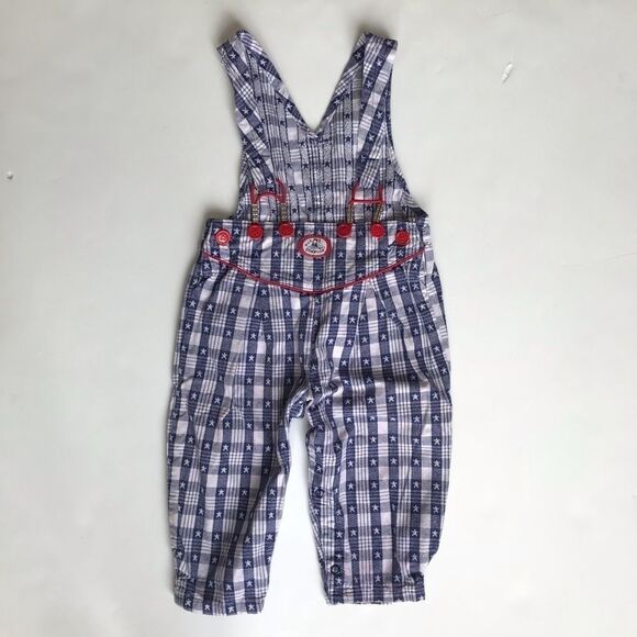 Oshkosh pleated denim star print overalls 24m - Picture 1 of 5